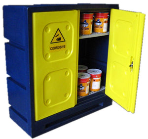 Double Door Corrosive Storage Cabinet Open