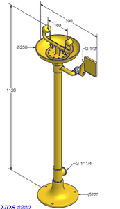 Pedestal Eye Wash Unit – Floor Mounted - Model CS2220 ABS Diagram