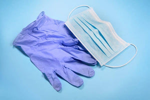 3ply disposable face mask with disposable gloves