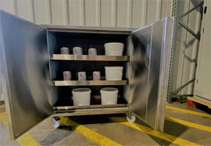 Mobile 316L Stainless Steel Bunded Cabinet - Fire Rated