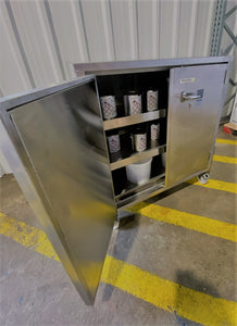 Mobile 316L Stainless Steel Bunded Cabinet - Fire Rated