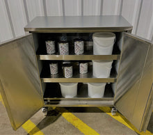 Load image into Gallery viewer, Mobile 316L Stainless Steel Bunded Cabinet - Fire Rated
